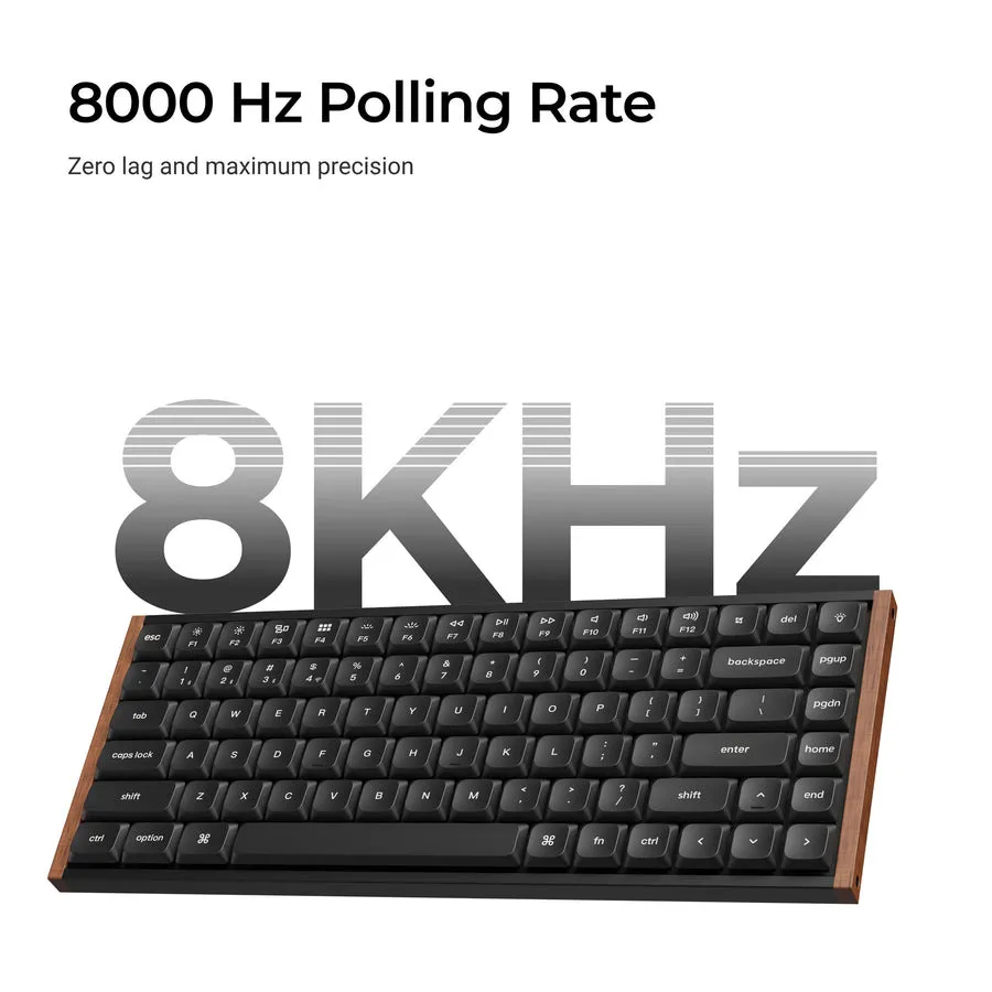 Keychron K3 Ultra 8K 75% tr&aring;dl&ouml;st mekaniskt tangentbord, Milk POM Brown, svart