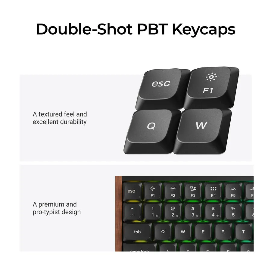 Keychron K3 Ultra 8K 75% tr&aring;dl&ouml;st mekaniskt tangentbord, Milk POM Brown, svart