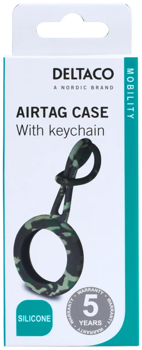 Deltaco Silicone Hanger, AirTag -lenkki, Maastov&auml;ri