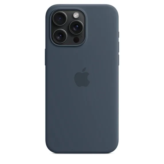 Apple iPhone 15 Pro Max, MagSafe -silikonikuori, Myrskynsininen