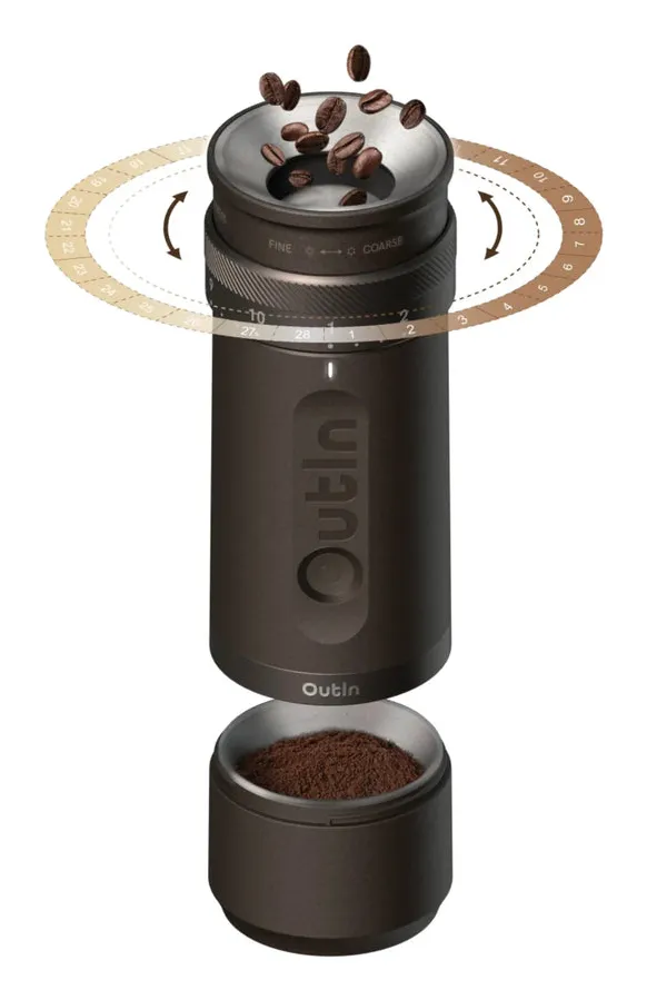 OUTIN Fino OTCG-01-TB Electric Coffee Grinder 25g, Black