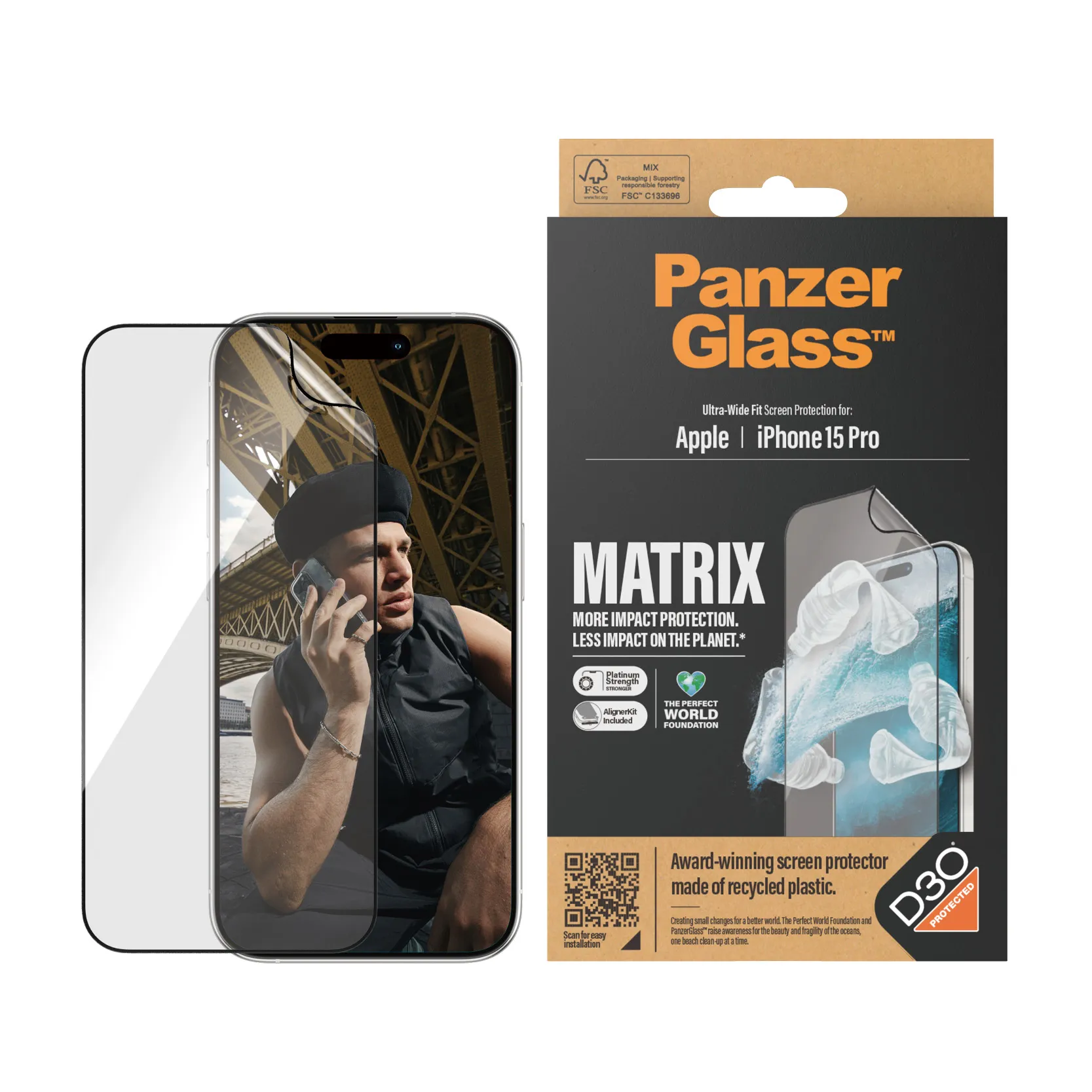 PanzerGlass Matrix Ultra-Wide Fit Alignerkit, iPhone 15 Pro -suojakalvo