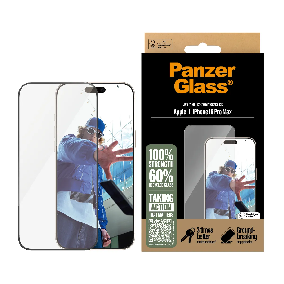 PanzerGlass Ultra-Wide Fit Alignerkit iPhone 16 Pro Max -panssarilasi PanzerGlass Ultra-Wide Fit Alignerkit iPhone 16 Pro Max -panssarilasi