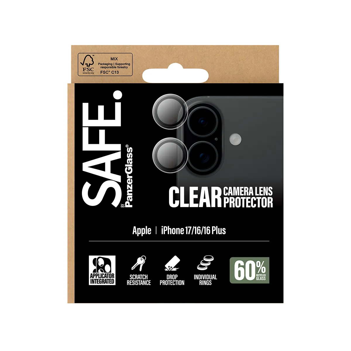 Panzerglass Safe iPhone 17 - lens protector, Transparent
