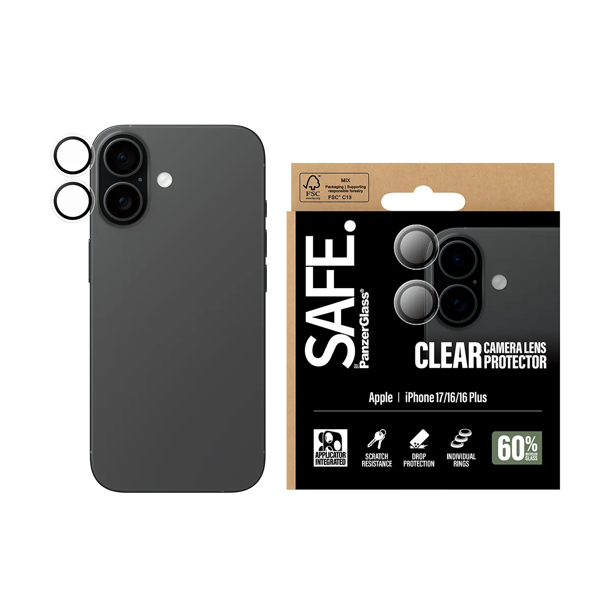 Panzerglass Safe iPhone 17 - lens protector, Transparent