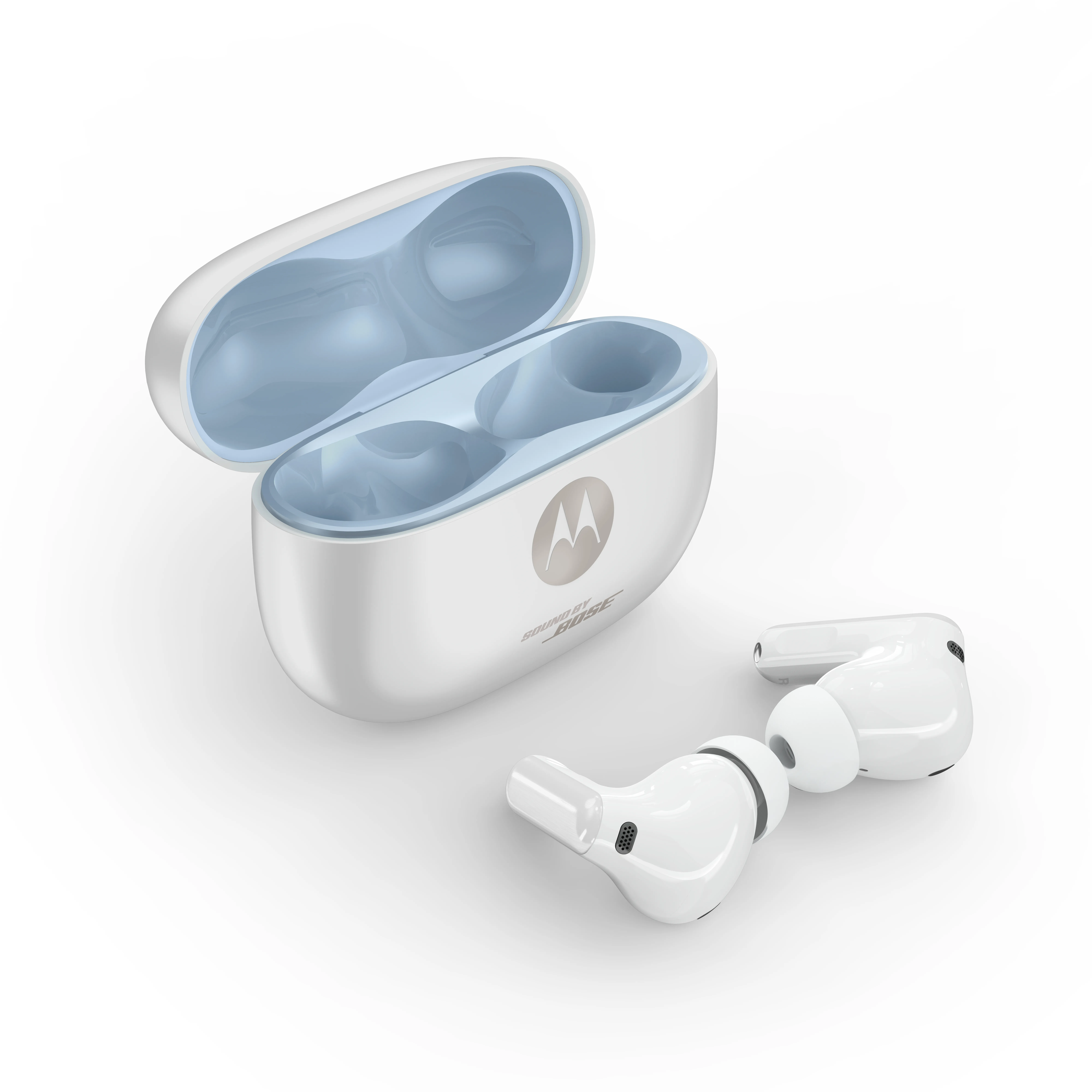 Motorola Moto Buds 2 Plus -langattomat nappikuulokkeet, kirkkaanvalkoinen