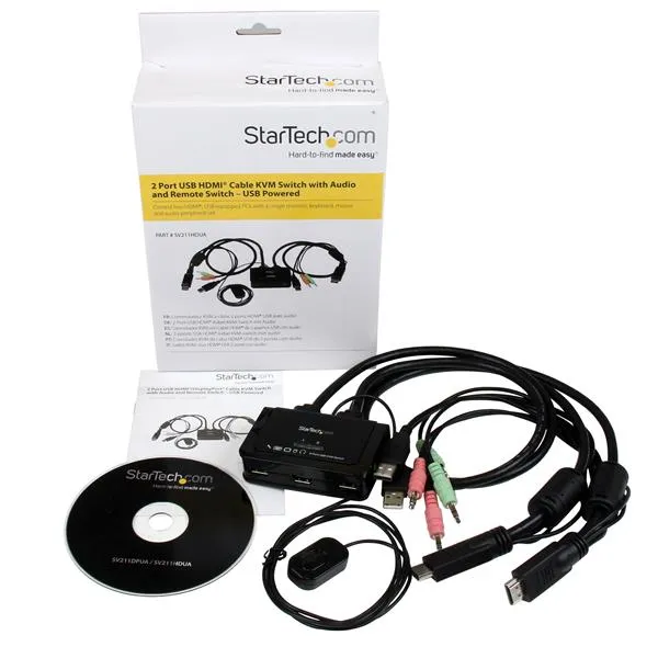 2 Port USB HDMI Cable KVM Switch