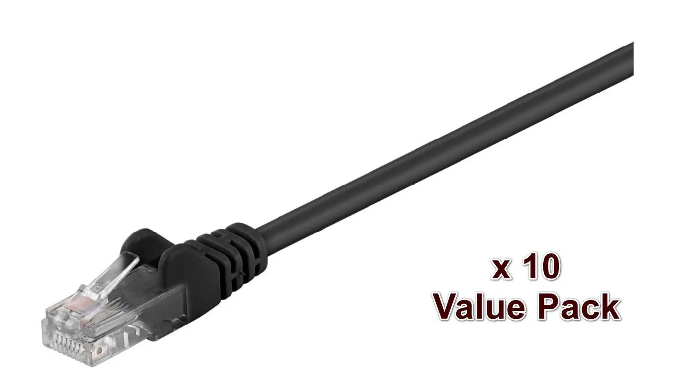 MicroConnect Cat5e UTP RJ45 3m n&auml;tverkskabel, svart