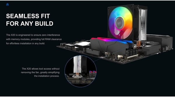 SAMA X20 CPU-luftkylare svart 1 x 92 mm RGB
