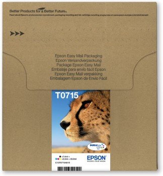 Epson T0715 Easy Mail Packaging - 4 pakettia - musta, keltainen, sinivihre&auml;, magenta - alkuper&auml;inen - laatikko - mustepatruuna malleihin Stylus DX9400, SX115, S