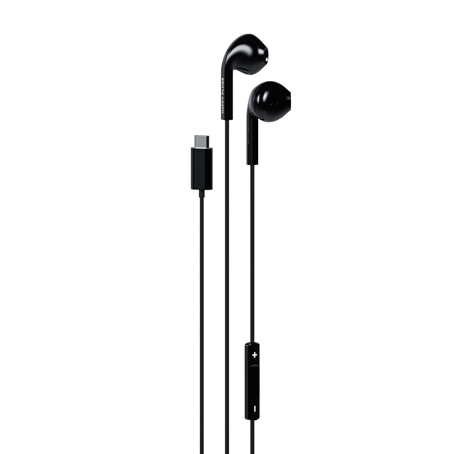 Happy Plugs Wired USB-C In-ear Headphones, Black