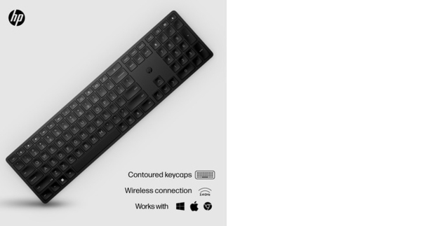 HP 450 Wireless Keyboard, Black - Nordic (Consumer)