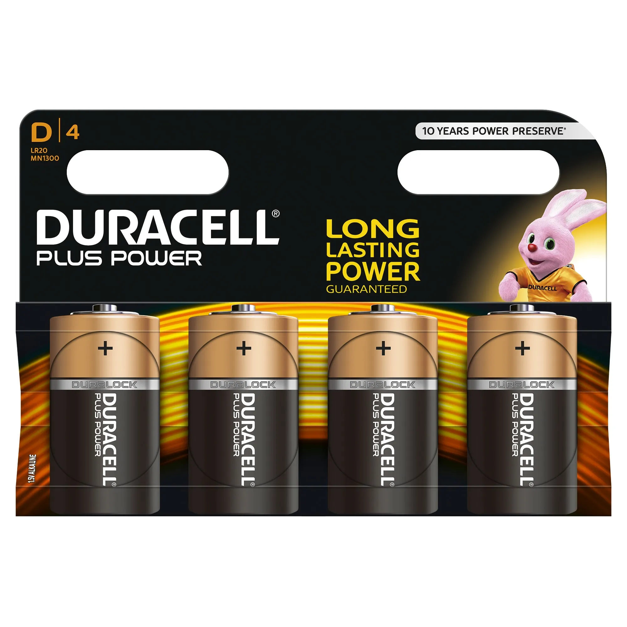 DURACELL PLUS POWER D Alkaliparisto 4kpl, LR20 MN1300K4 1,5V