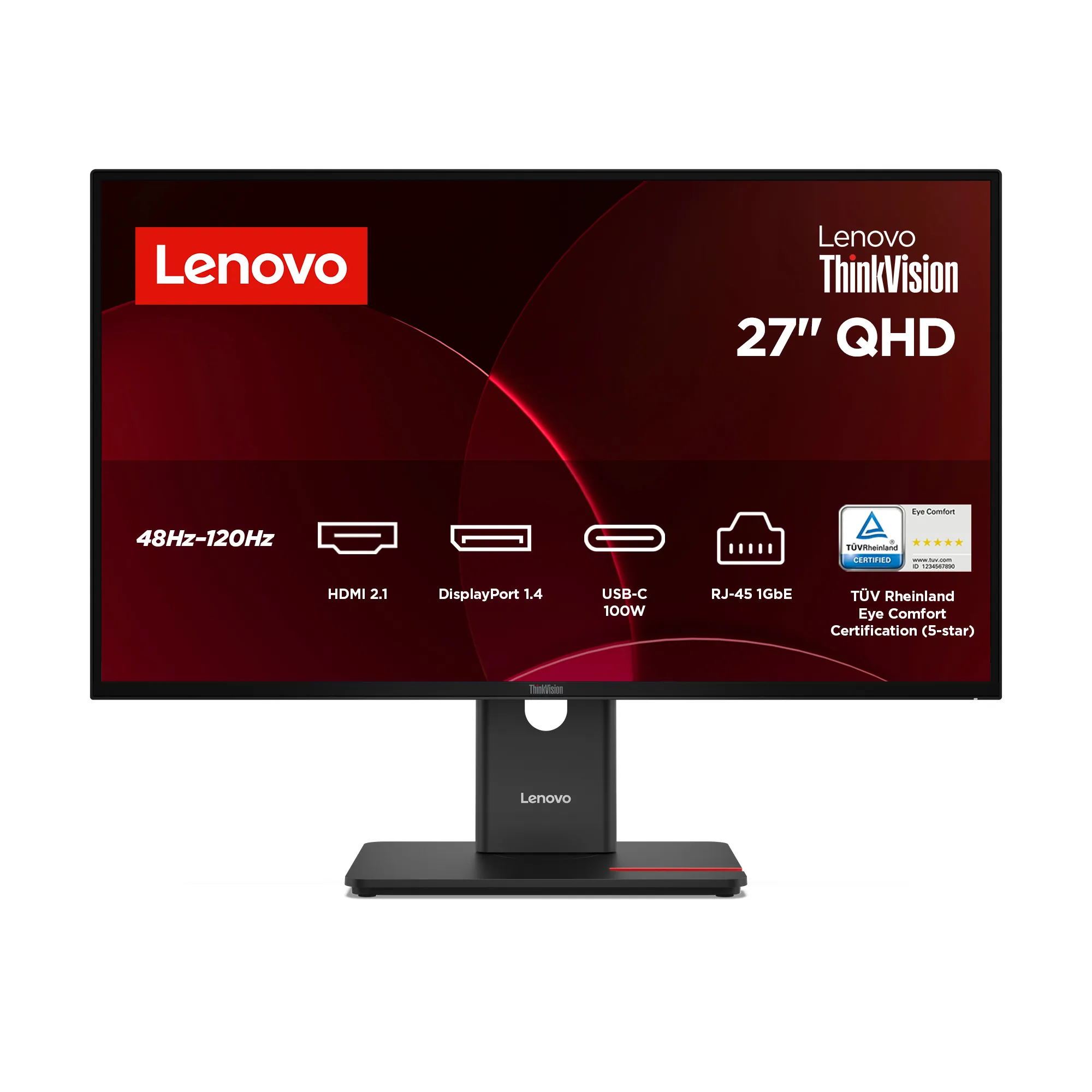 Lenovo ThinkVision T27QD-40 27" QHD, IPS sk&auml;rm med USB-C hub