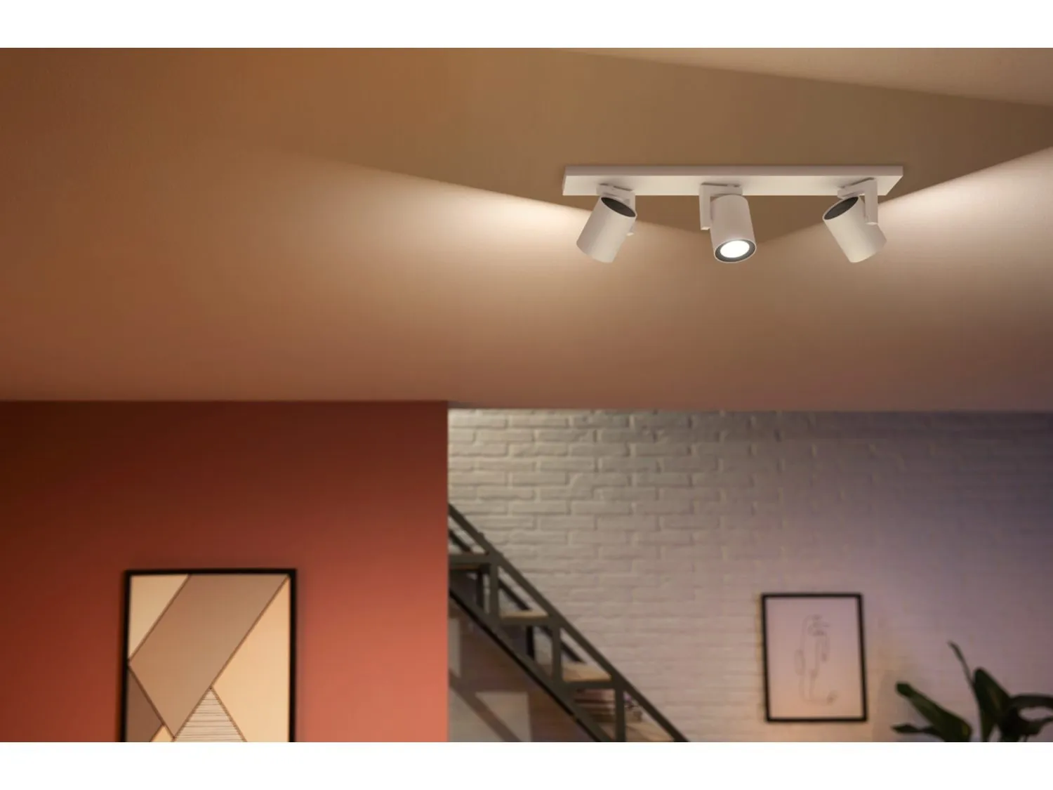 PHILIPS HUE ARGENTA PLATE/SPIRAL WHITE 3X5.7W, 240V