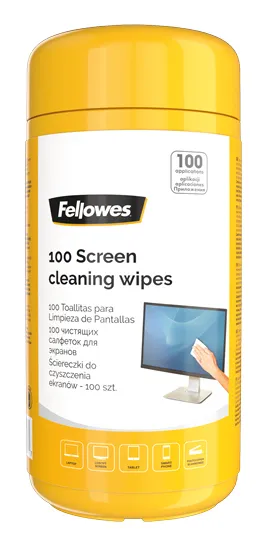 FELLOWES SCREEN CLEANING WIPES TUB 100