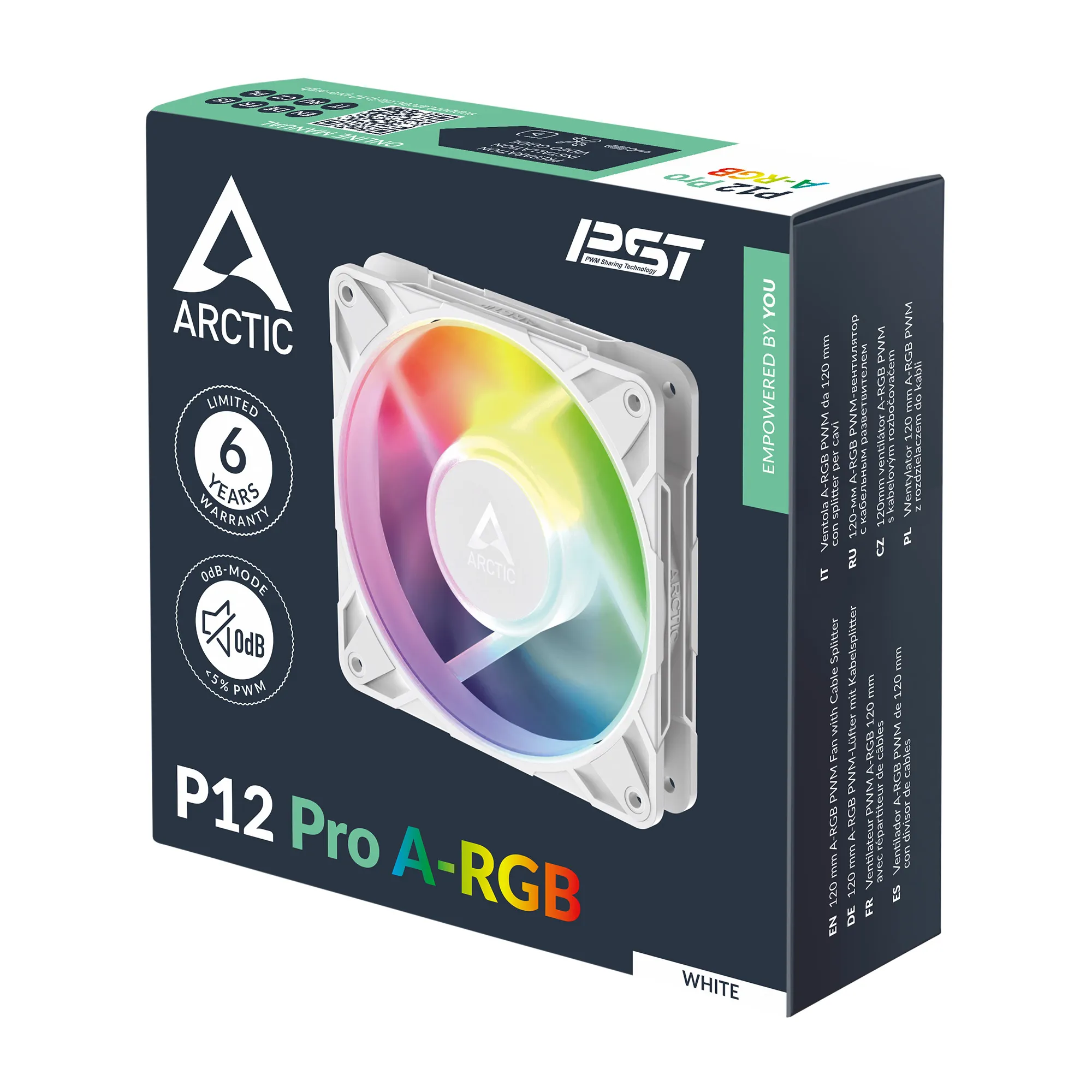Arctic P12 Pro A-RBG 120mm - case fan, White