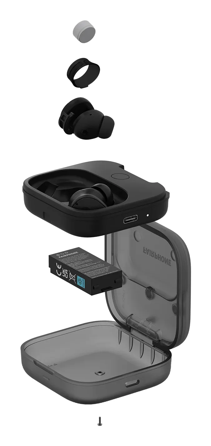 Fairphone Fairbuds -langattomat nappikuulokkeet, musta