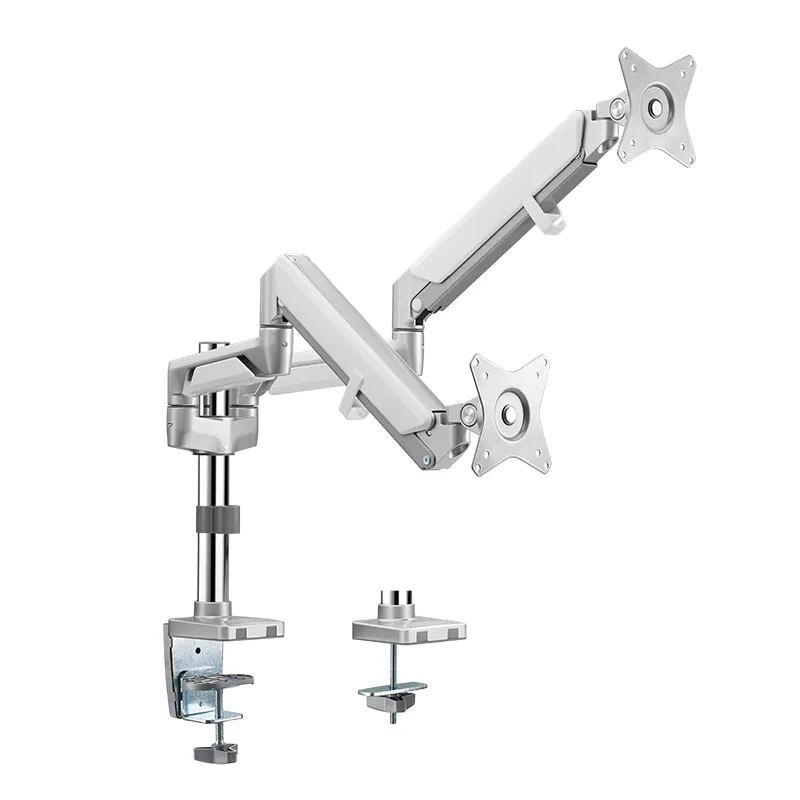 Logilink Dual Gas Spring - monitor arm, Silver, 17-32", 2x9kg