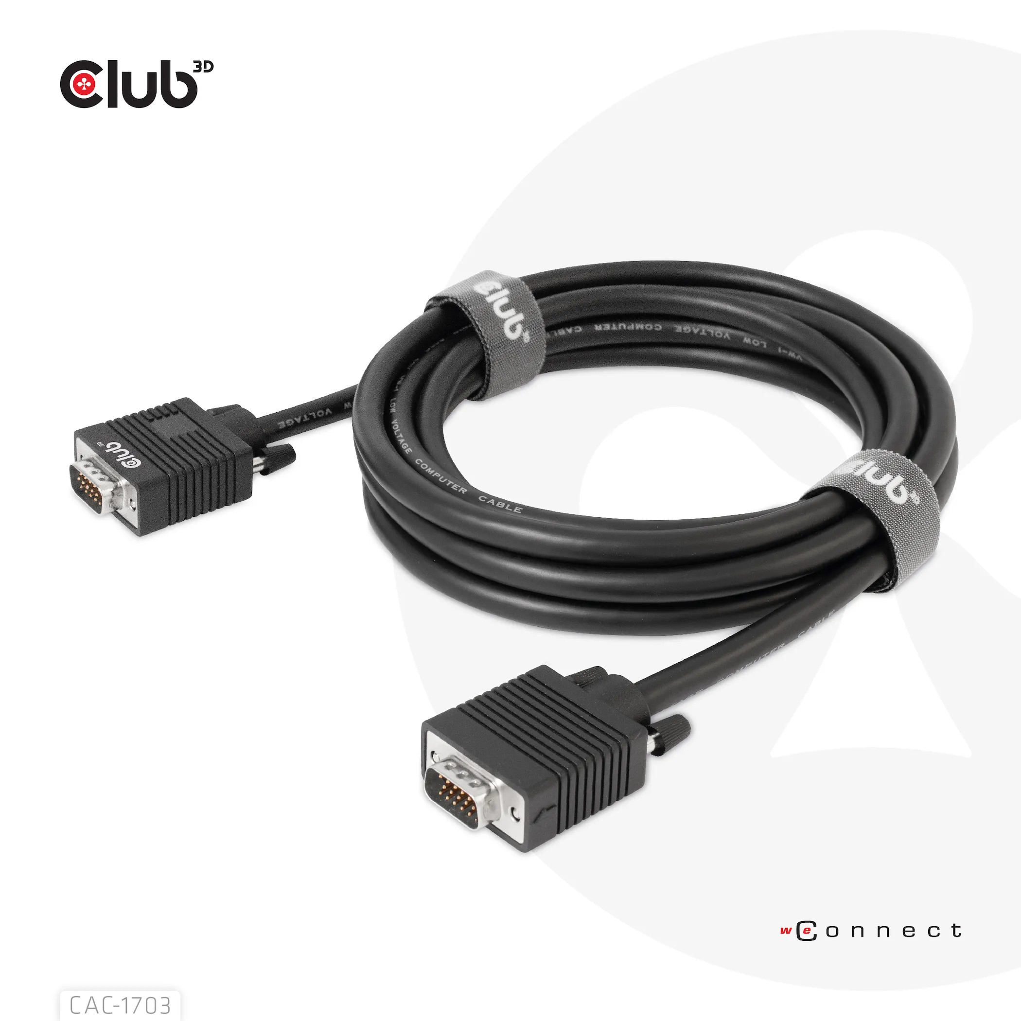 Club 3D VGA display cable, bidirectional  - cable, Black, 3m