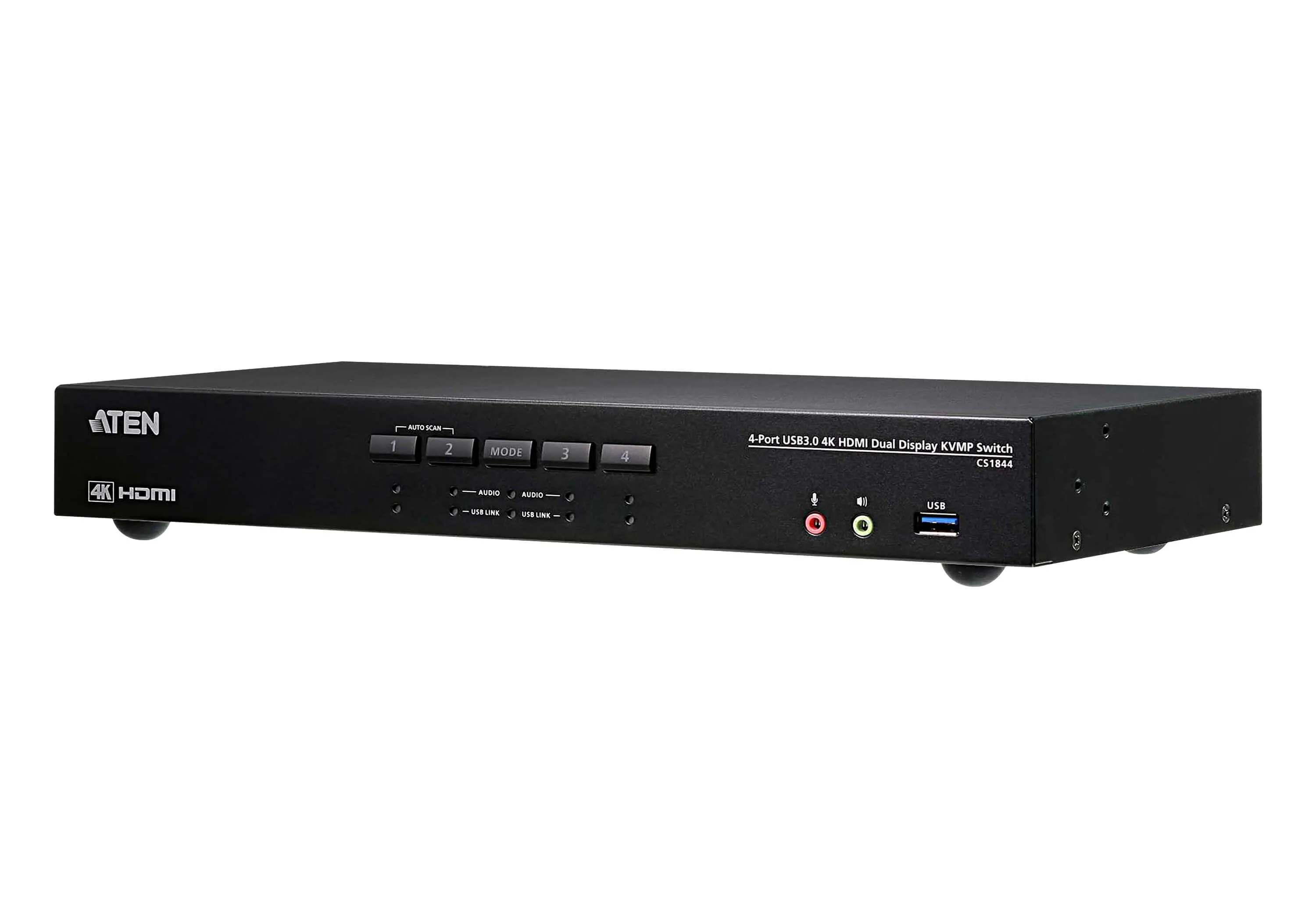 ATEN 4-Port True 4K HDMI Dual-View KVM Switch with Audio &amp; USB 3.0 Hub