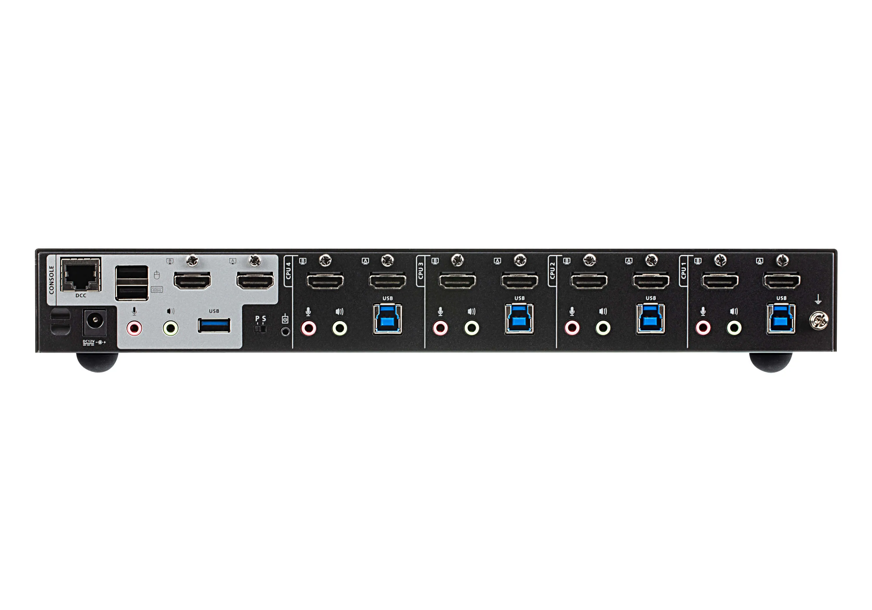 ATEN 4-Port True 4K HDMI Dual-View KVM Switch with Audio &amp; USB 3.0 Hub