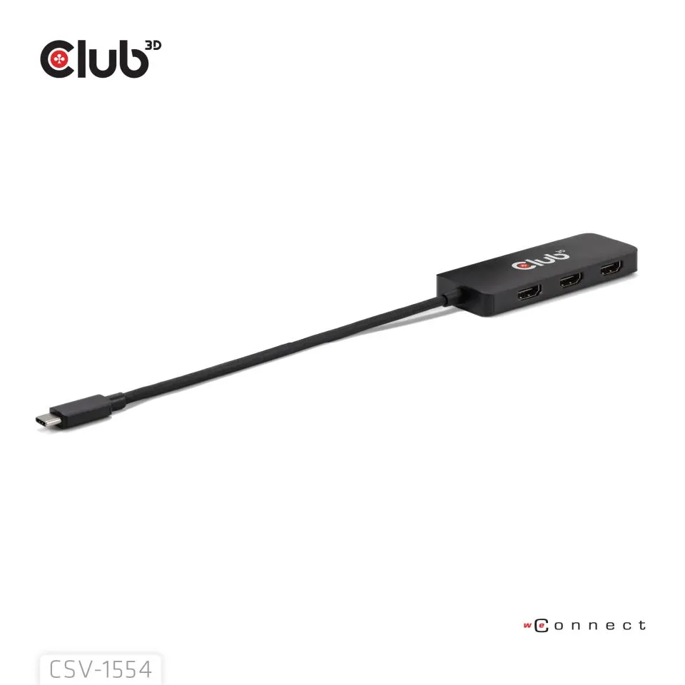 Club 3D USB-C - 3x HDMI MST 4K60Hz - adapter, Svart Club 3D USB-C - 3x HDMI MST 4K60Hz - adapter, Svart
