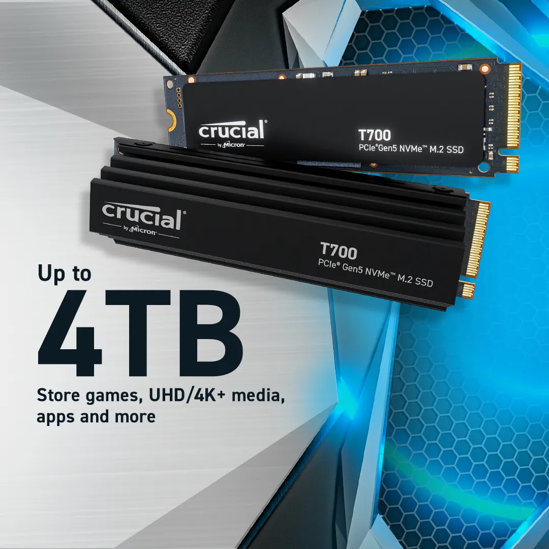 Crucial T700 4 TB, PCI Express 5.0, M.2 - SSD