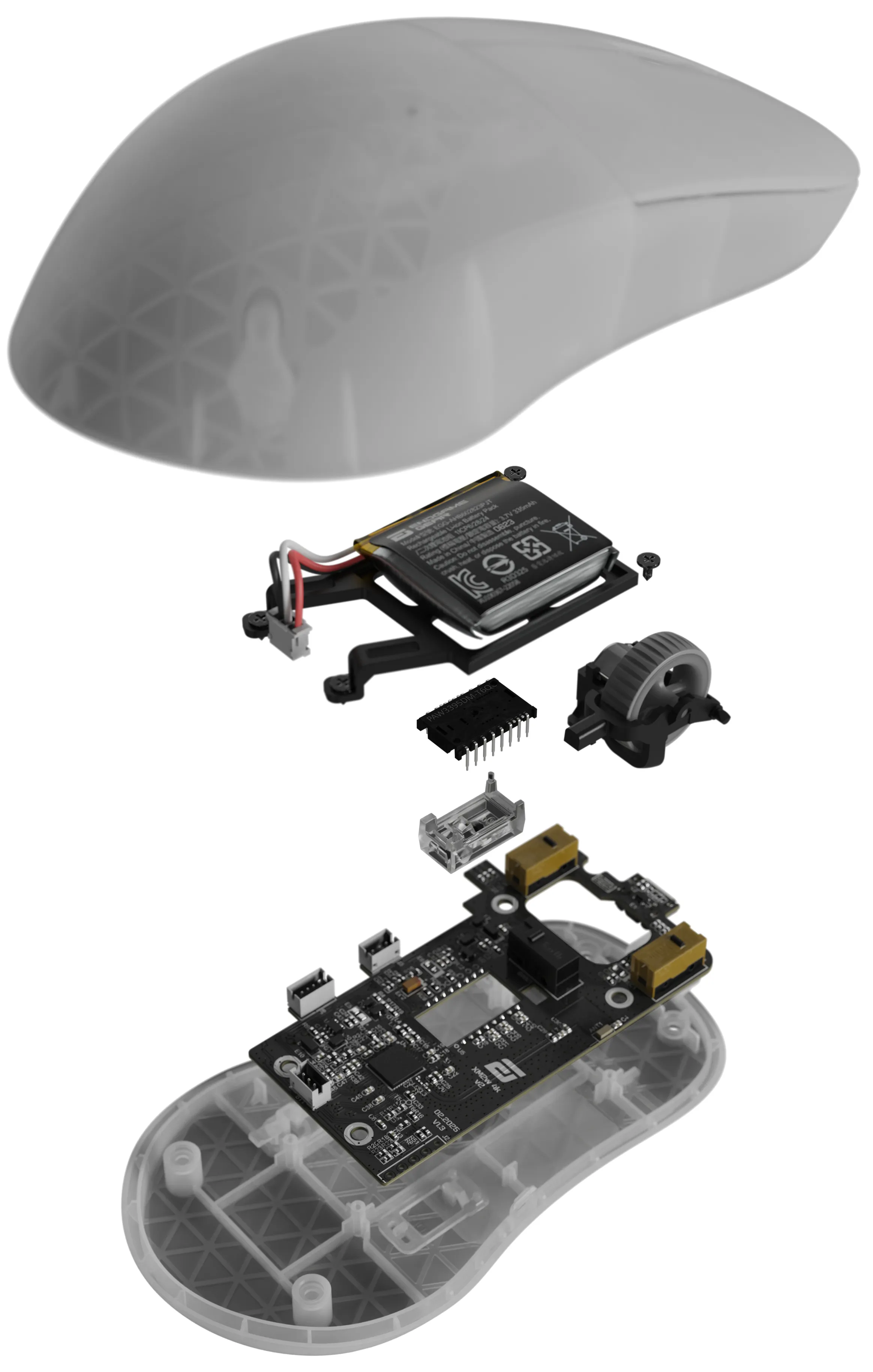 Endgame Gear XM2w 4k v2 tr&aring;dl&ouml;s gamingmus, White Frost