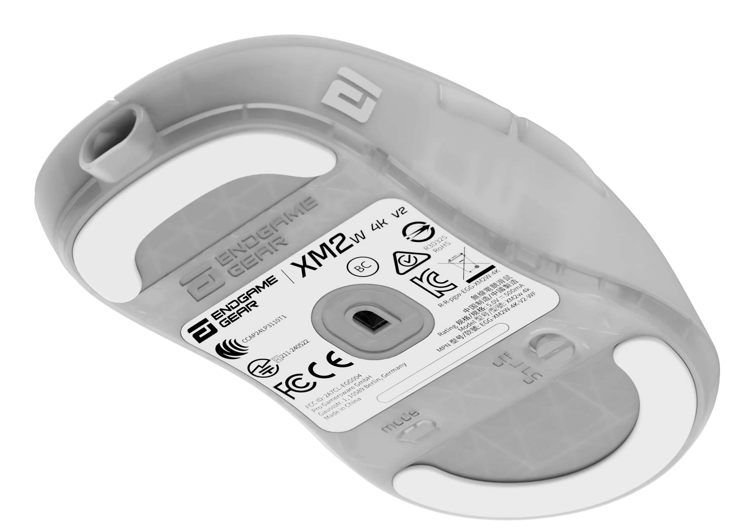 Endgame Gear XM2w 4k v2 tr&aring;dl&ouml;s gamingmus, White Frost