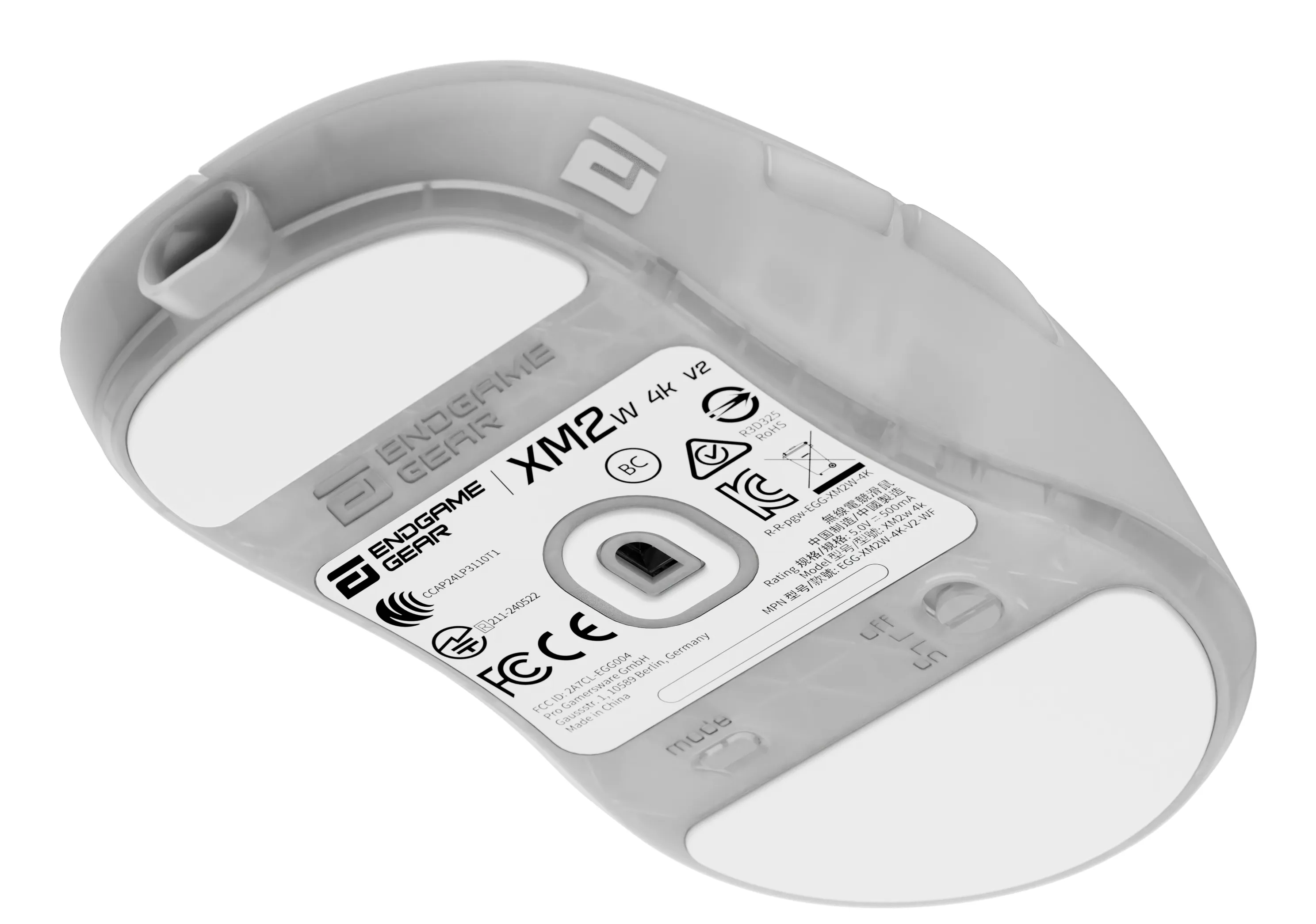 Endgame Gear XM2w 4k v2 tr&aring;dl&ouml;s gamingmus, White Frost