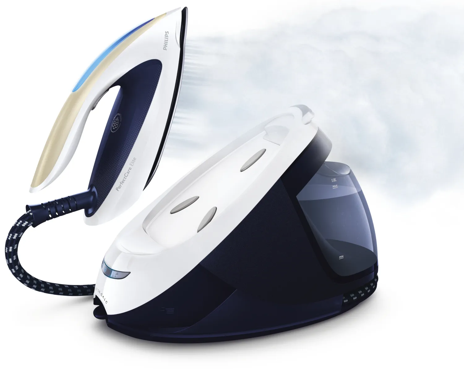 PHILIPS GC9622/20 PerfectCare Elite Steam generator iron up to 6.5 bar pressure 400 g steam boost Carry lock 1.8L watertank