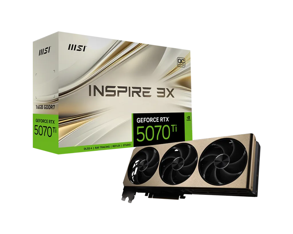 MSI GeForce RTX 5070 Ti 16G Inspire 3X OC Plus -näytönohjain