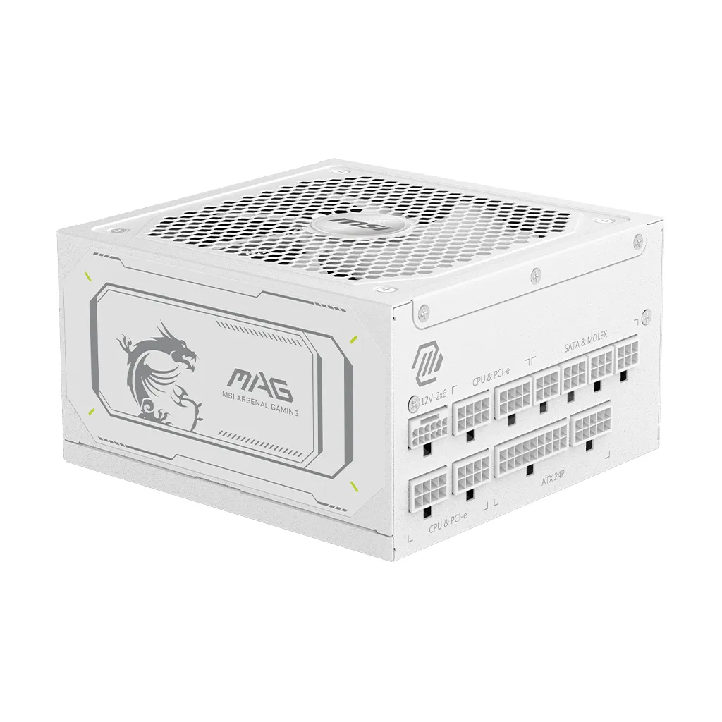 MSI MAG A1000GL PCIE5 WHITE 1000W - PSU, 80 Plus Gold