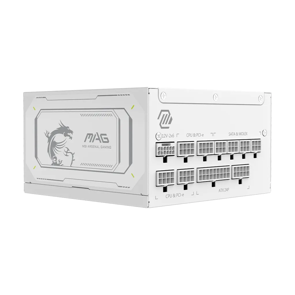 MSI MAG A1000GL PCIE5 WHITE 1000W - n&auml;taggregat, 80 Plus Gold