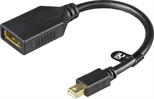 DELTACO Mini DisplayPort - DisplayPort, Ultra HD, 0,2m, musta
