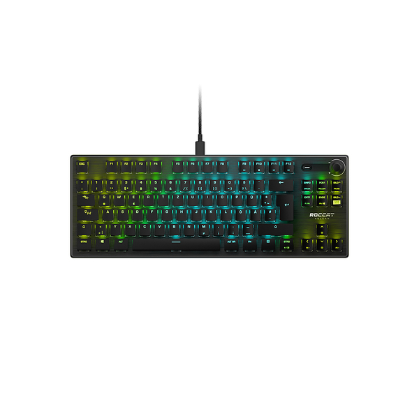 Roccat Vulcan Pro RGB TKL -pelin&auml;pp&auml;imist&ouml;, Titan Optical Red, musta