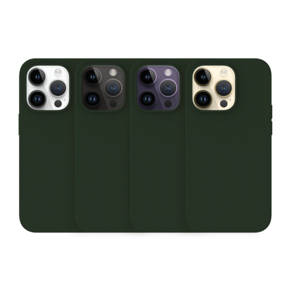 Just Mobile TENC [Silicone] m. MagSafe f&ouml;r iPhone 14 Pro - M&ouml;rkgr&ouml;n