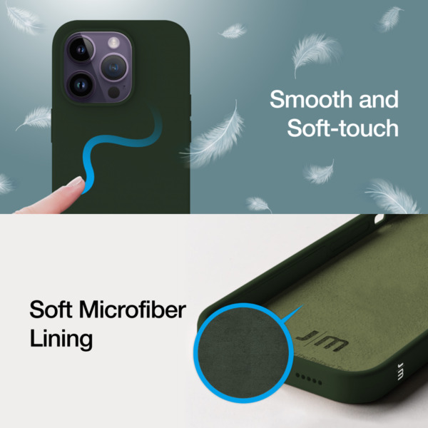 Just Mobile TENC [Silicone] m. MagSafe f&ouml;r iPhone 14 Pro - M&ouml;rkgr&ouml;n