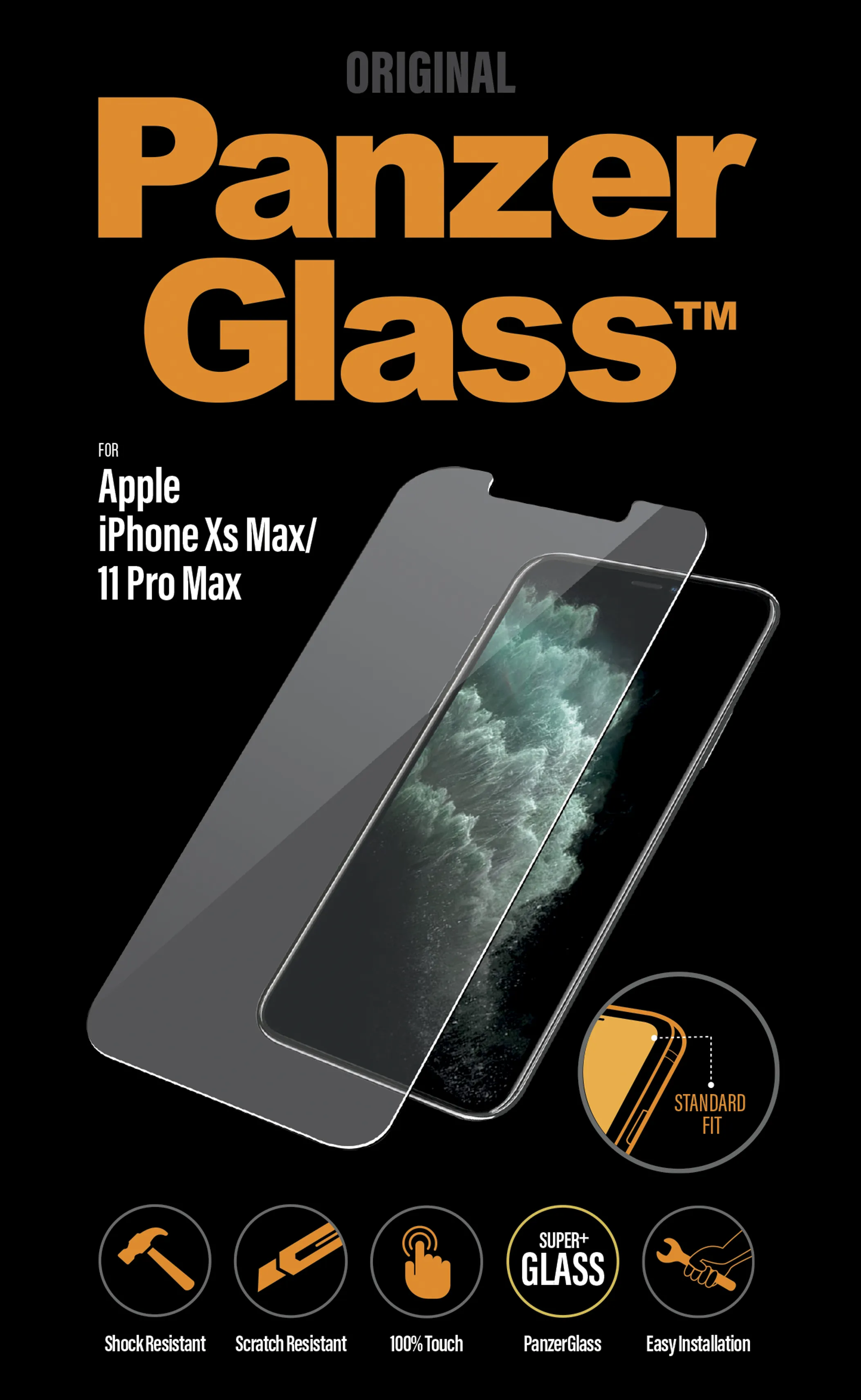 PanzerGlass Classic Fit, iPhone XS Max - Screen Glass