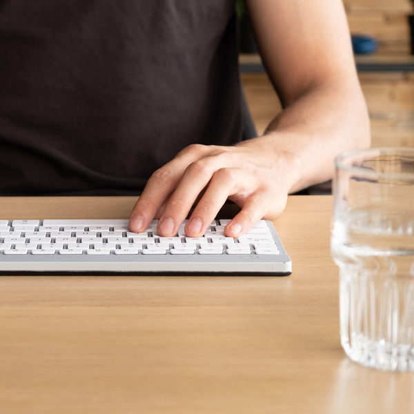 R-Go Compact Break Wireless Ergonomic Keyboard, White