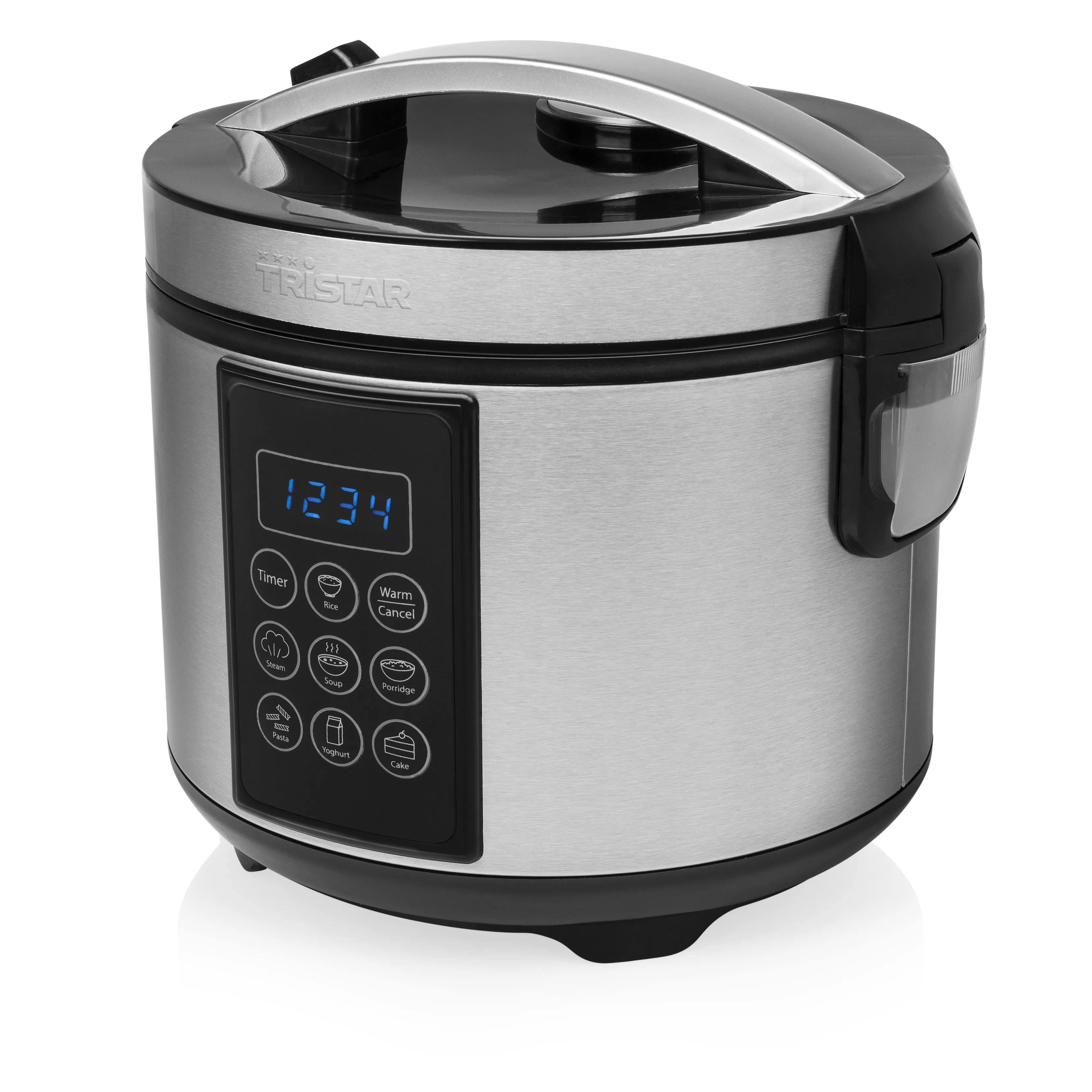 Tristar RK-6132 Digital riskokare och multicooker, 1,5 L, 500 W, Svart/Rostfritt st&aring;l