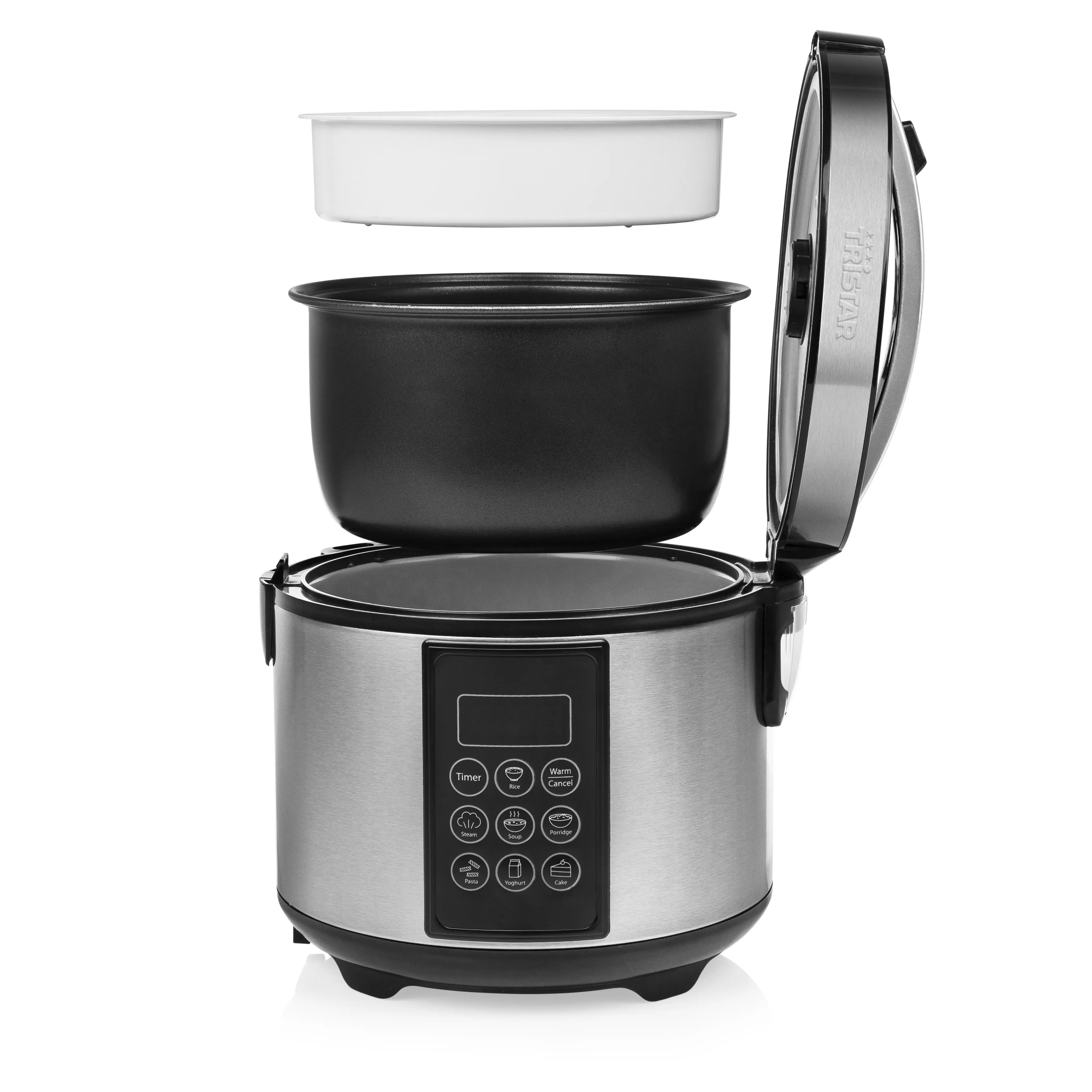 Tristar RK-6132 Digital riskokare och multicooker, 1,5 L, 500 W, Svart/Rostfritt st&aring;l