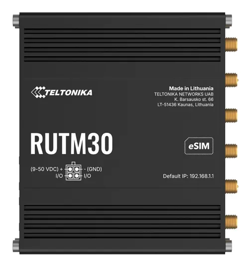 Teltonika RUTM30 -reititin, Wi-Fi 5, Dual-band, 5G, PoE, musta