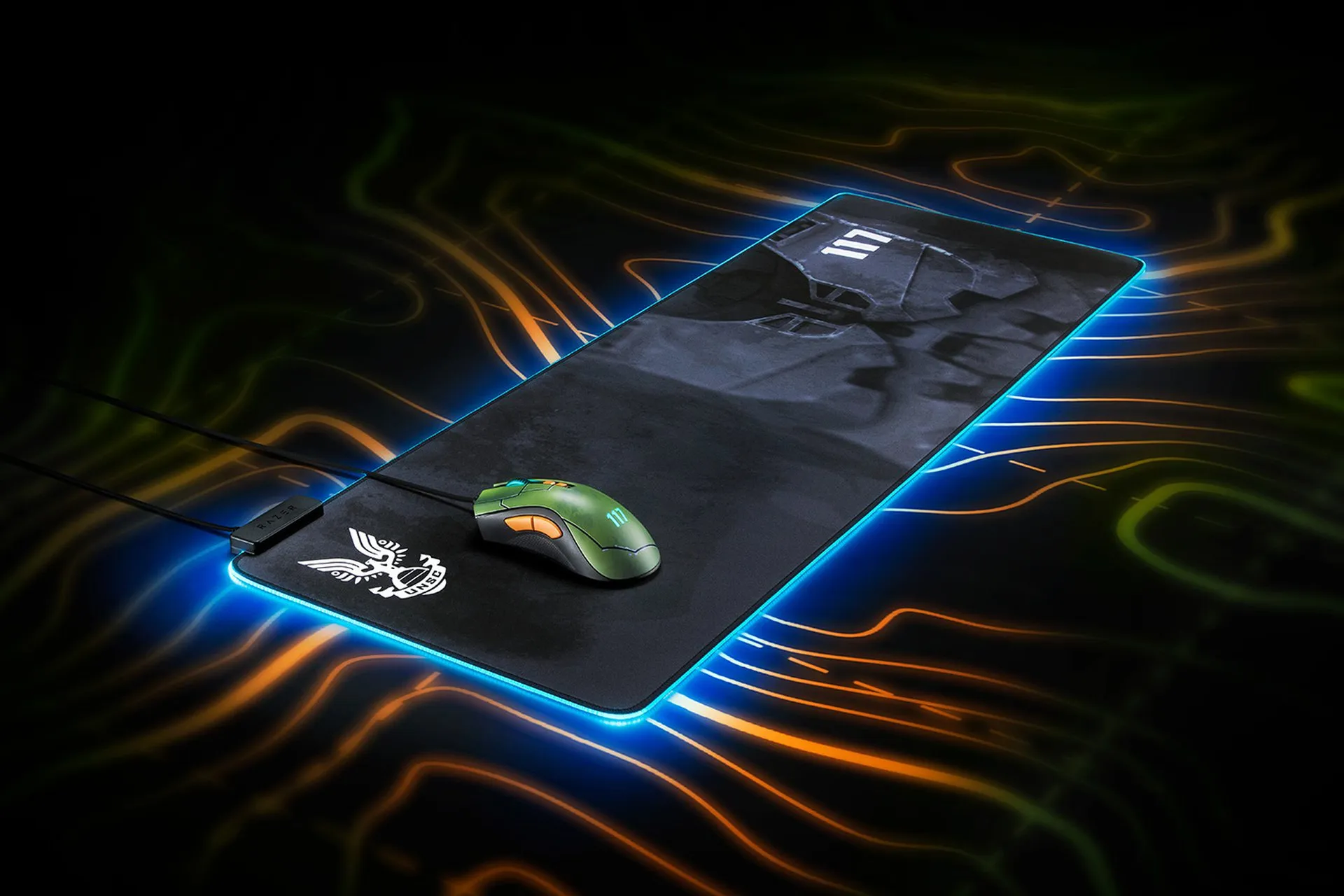Razer Goliathus Chroma Extended Halo Infinite -pelihiirimatto, vihreä, 920x294x3mm