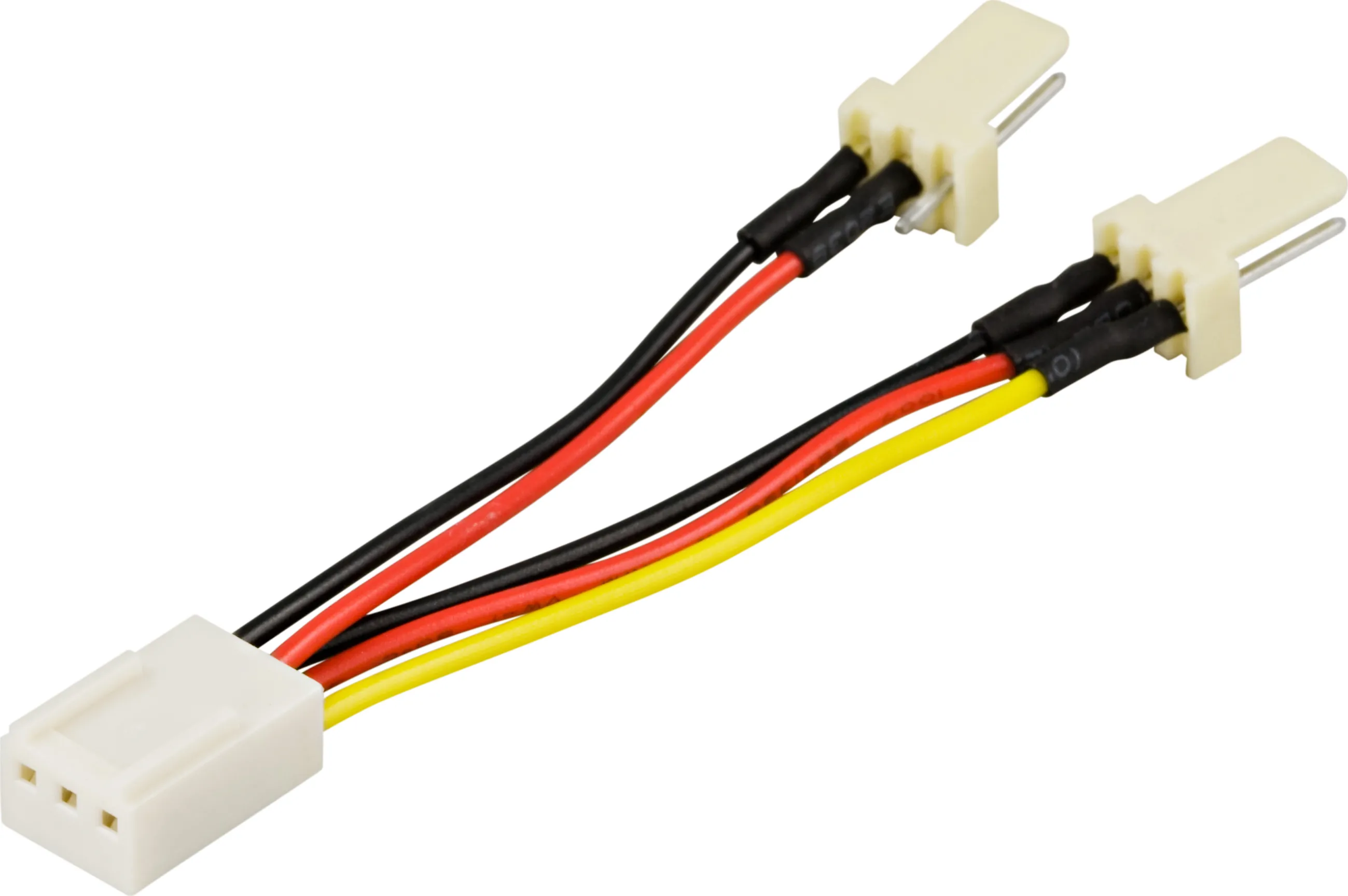 DELTACO jakaja tuulettimille, joissa 3-pinin liitos,