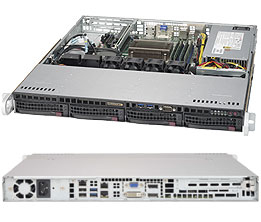 Supermicro SuperServer 5019S-M2 - Palvelin - telineasennettava - 1U - 1-tie - RAM 0 MB - SATA - pikavaihto 3.5" - ei kiintolevy&auml; - AST2400 - GigE - ei KJ - moni