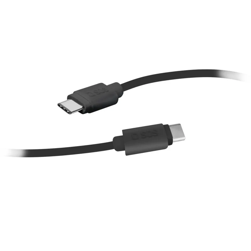 SBS USB-C -kaapeli, 25 W, 1,5 m, musta