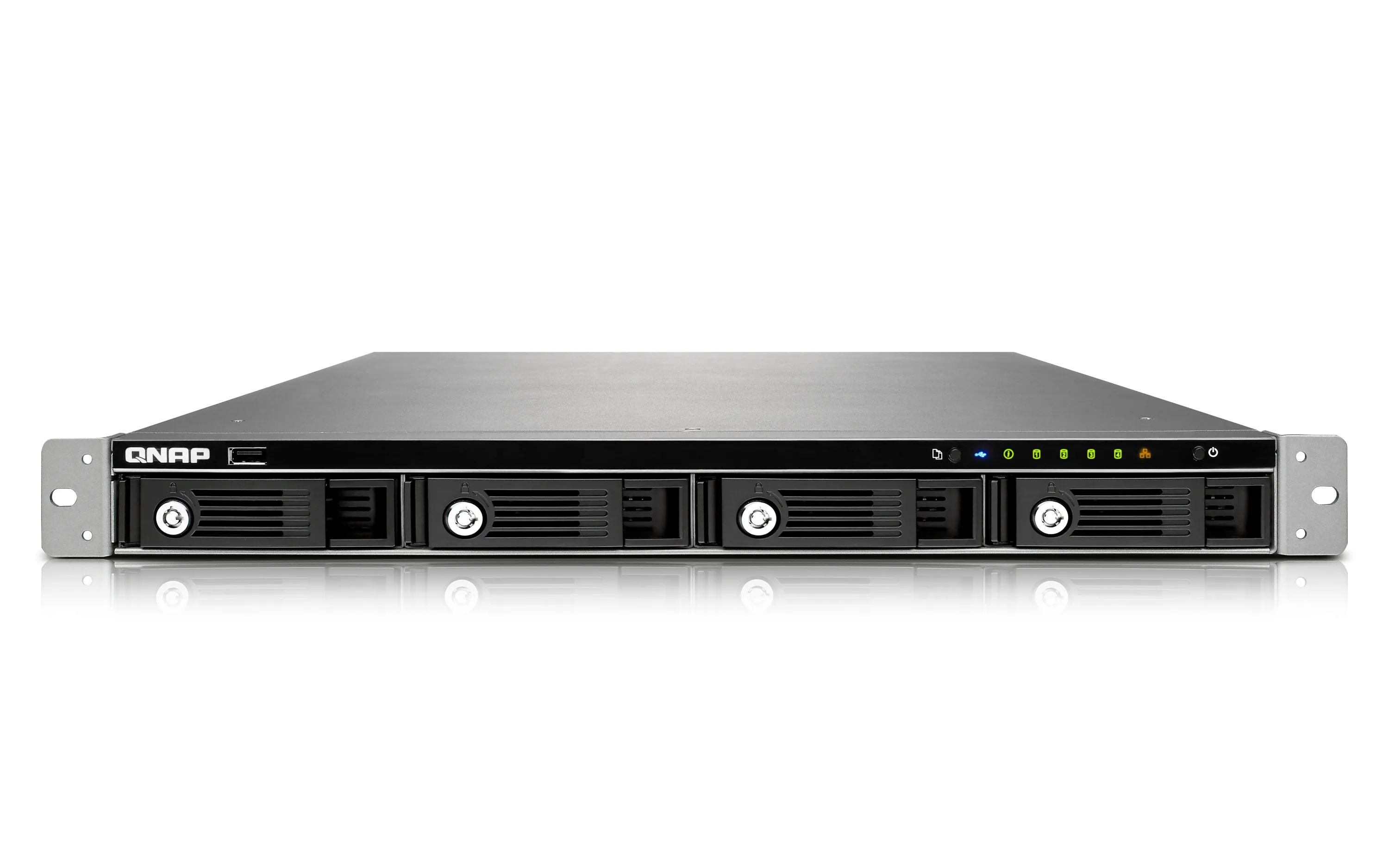 QNAP TS-451U-1G NAS Rack 4-Bay Intel DualCore Celeron 2.41GHz 1GB RAM 2 Gb LAN 4xUSB3.0 1xUSB2.0 without Rail