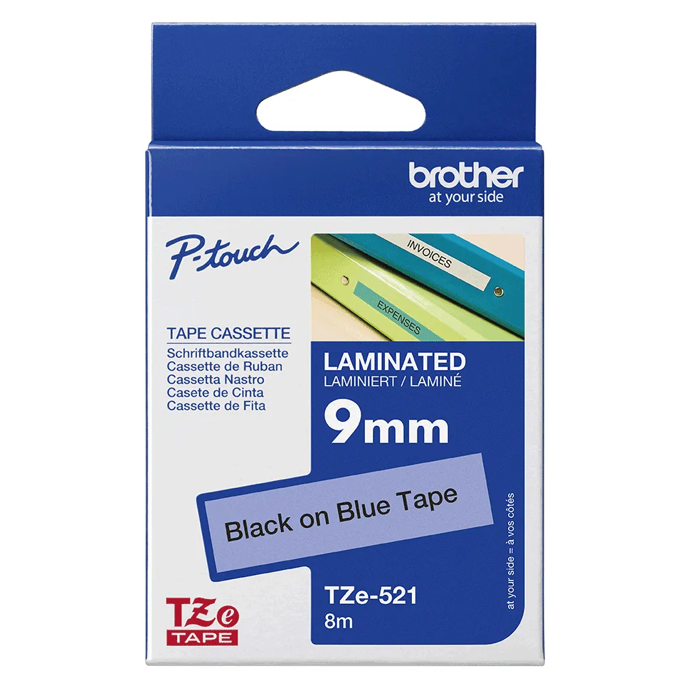 BROTHER TZE521 tape black/blue 9mm 8m
